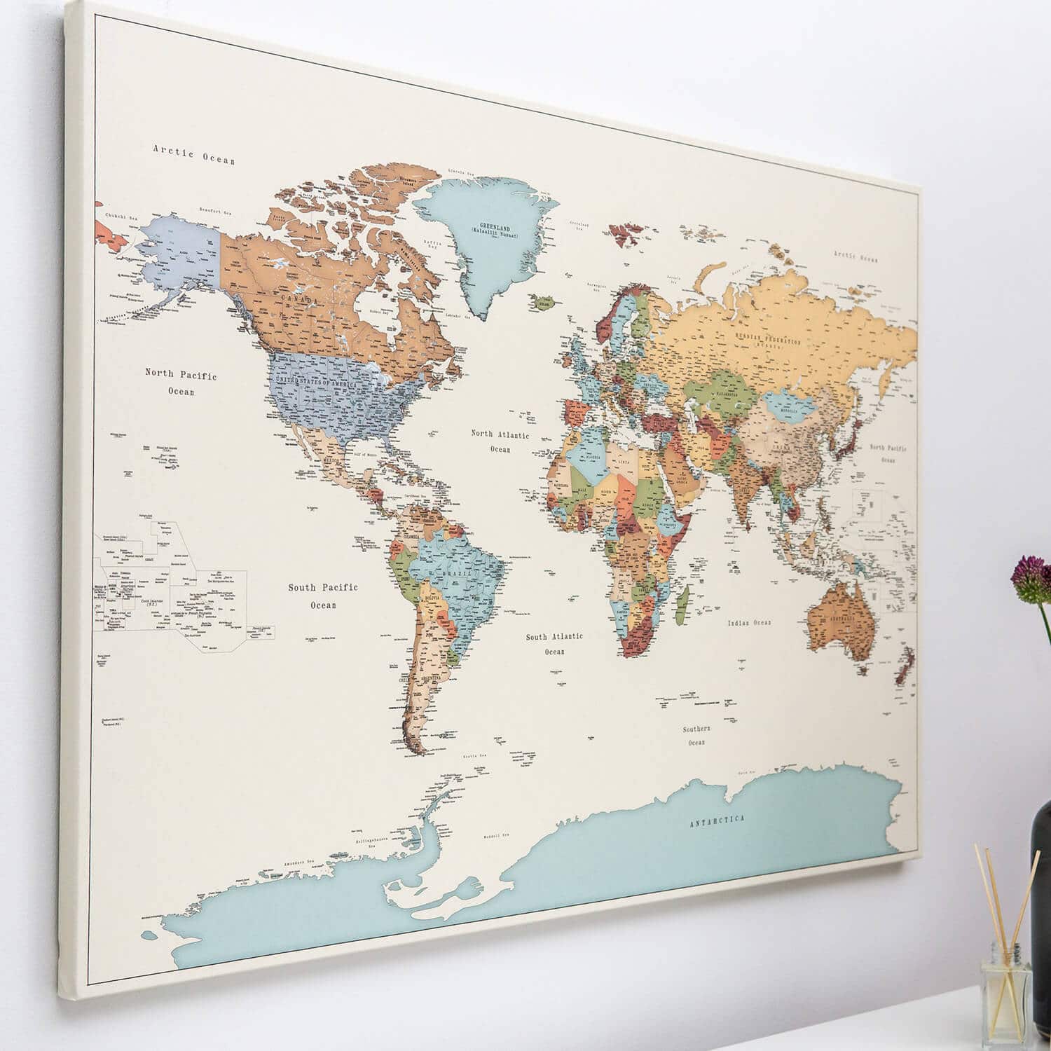 Political Canvas World Map Ideas In Interior 