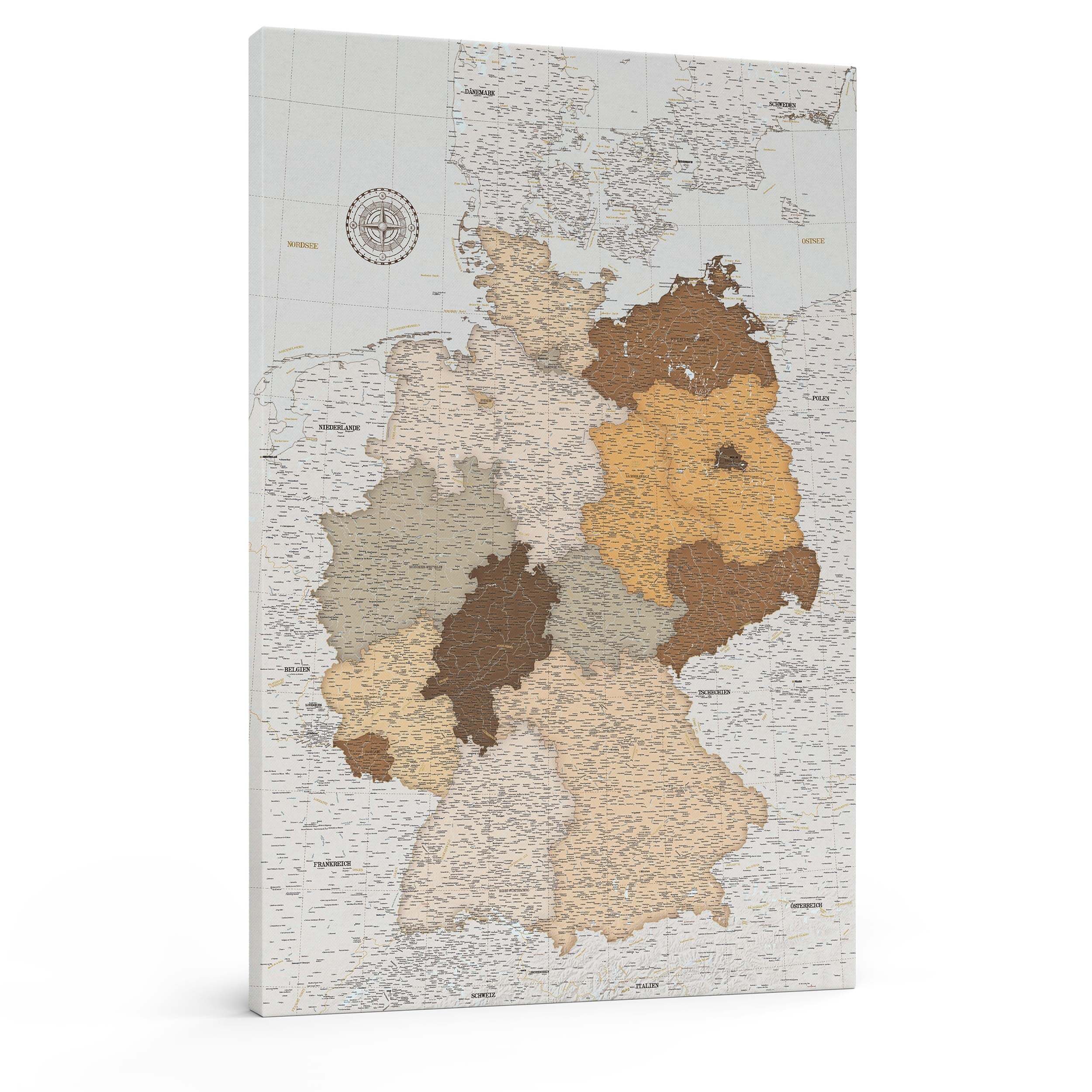 Push Pin World Map – Brown